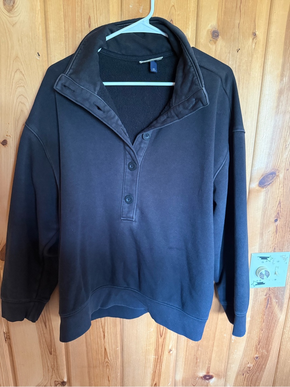 Universal Thread Black Button-Front Cowl Sweater